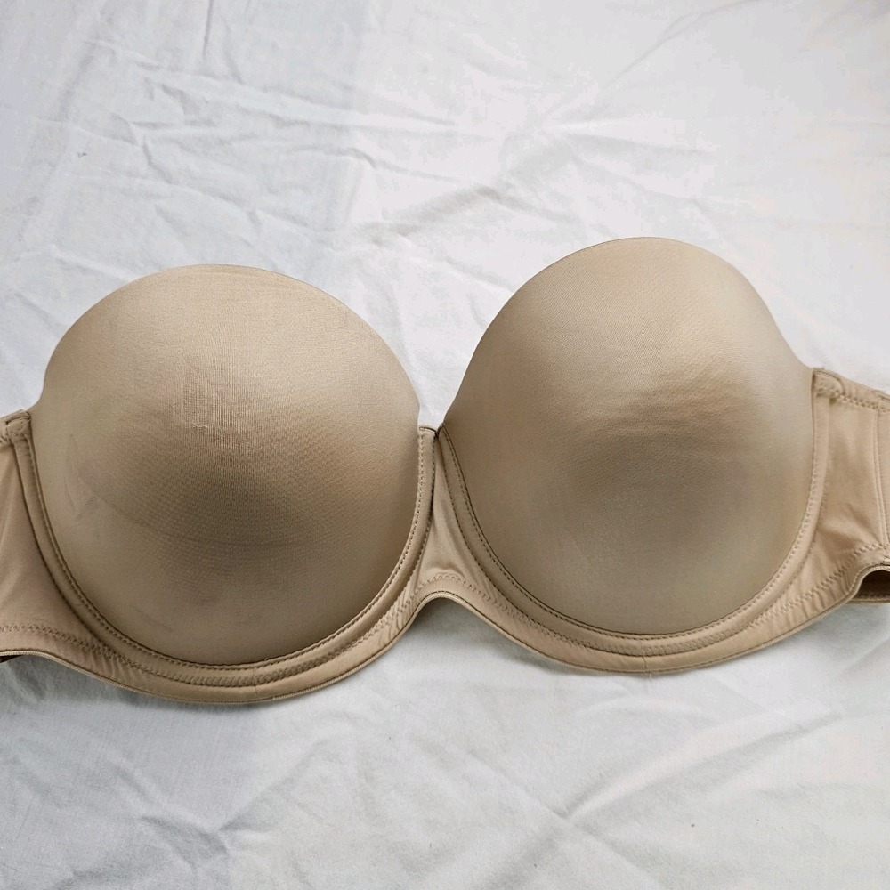 Calvin Klein Strapless Push Up Bra Womens Beige Nude Underwired Size 38C QP1137